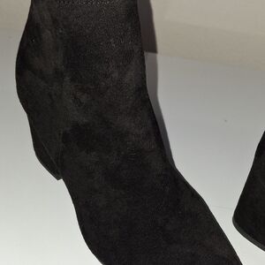 Allegra K Black Suede Ankle Boots 6.5